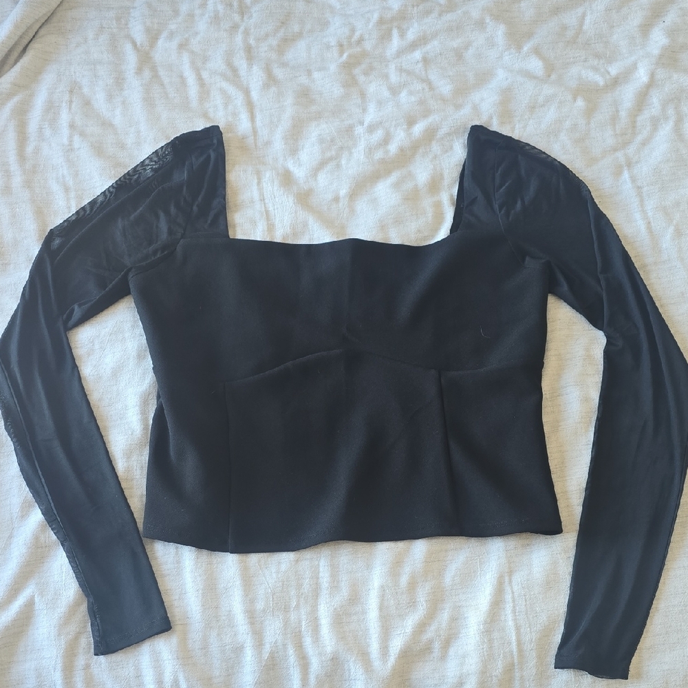 Abercrombie & Fitch Black Long Sleeve Blouse